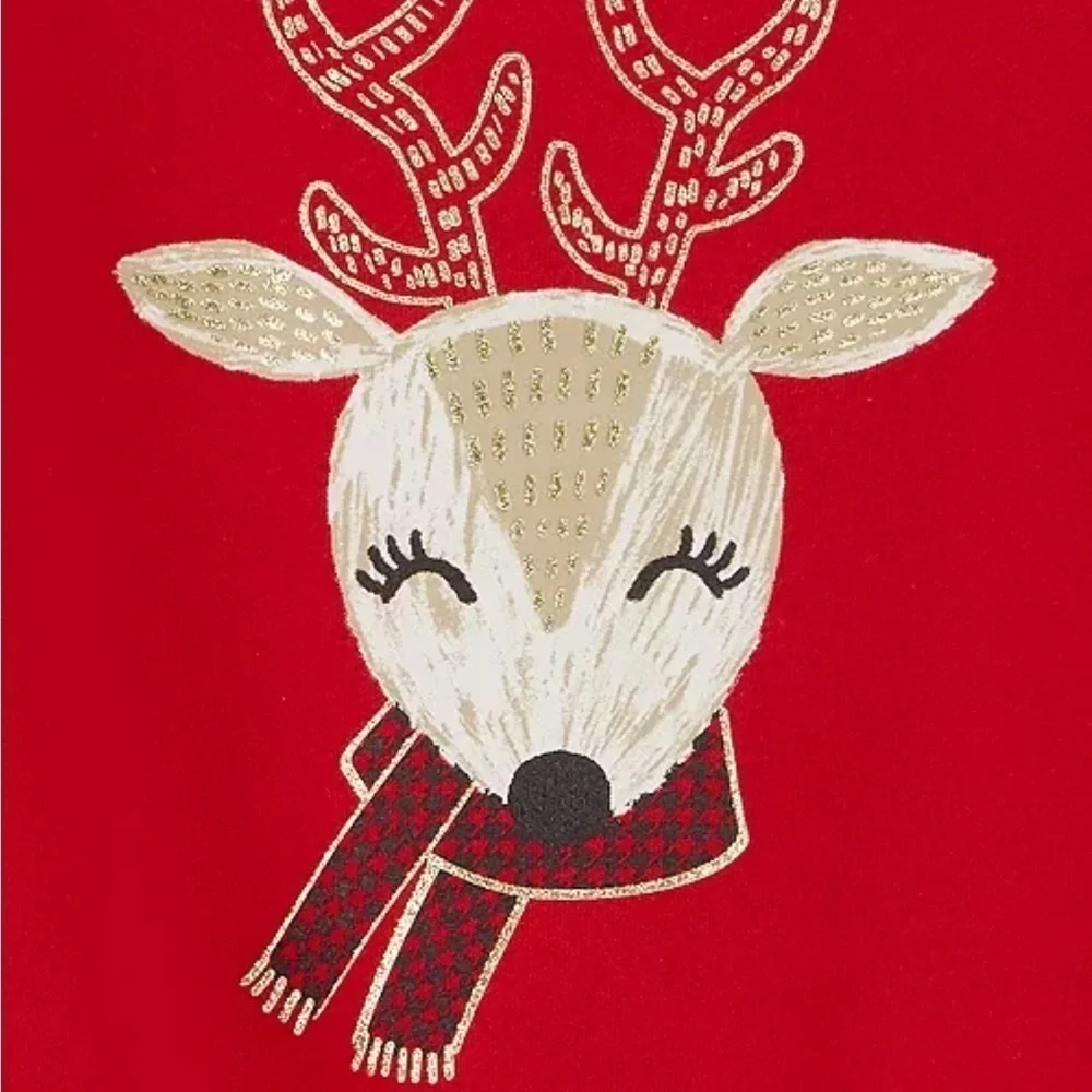 Carter Girls 2-Piece Reindeer Fleece Long Sleeve Top & Legging Set, 4T,4A NWT